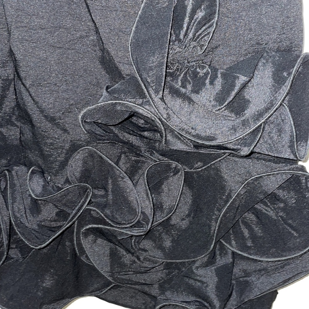 Xscape Y2K Black Ruffles Mini Length Dress Strapless Modern Fun LBD Modern 6 - Picture 6 of 6